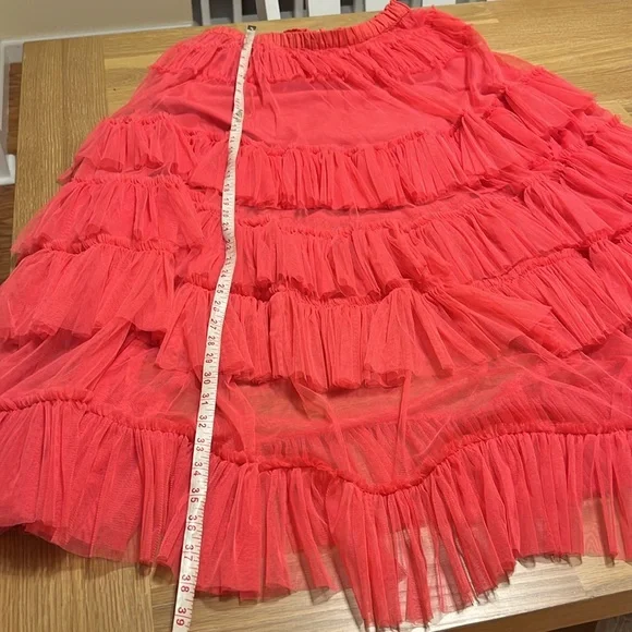 NEW Anthropologie Nikasha women Tiered pink Tulle skirt size large